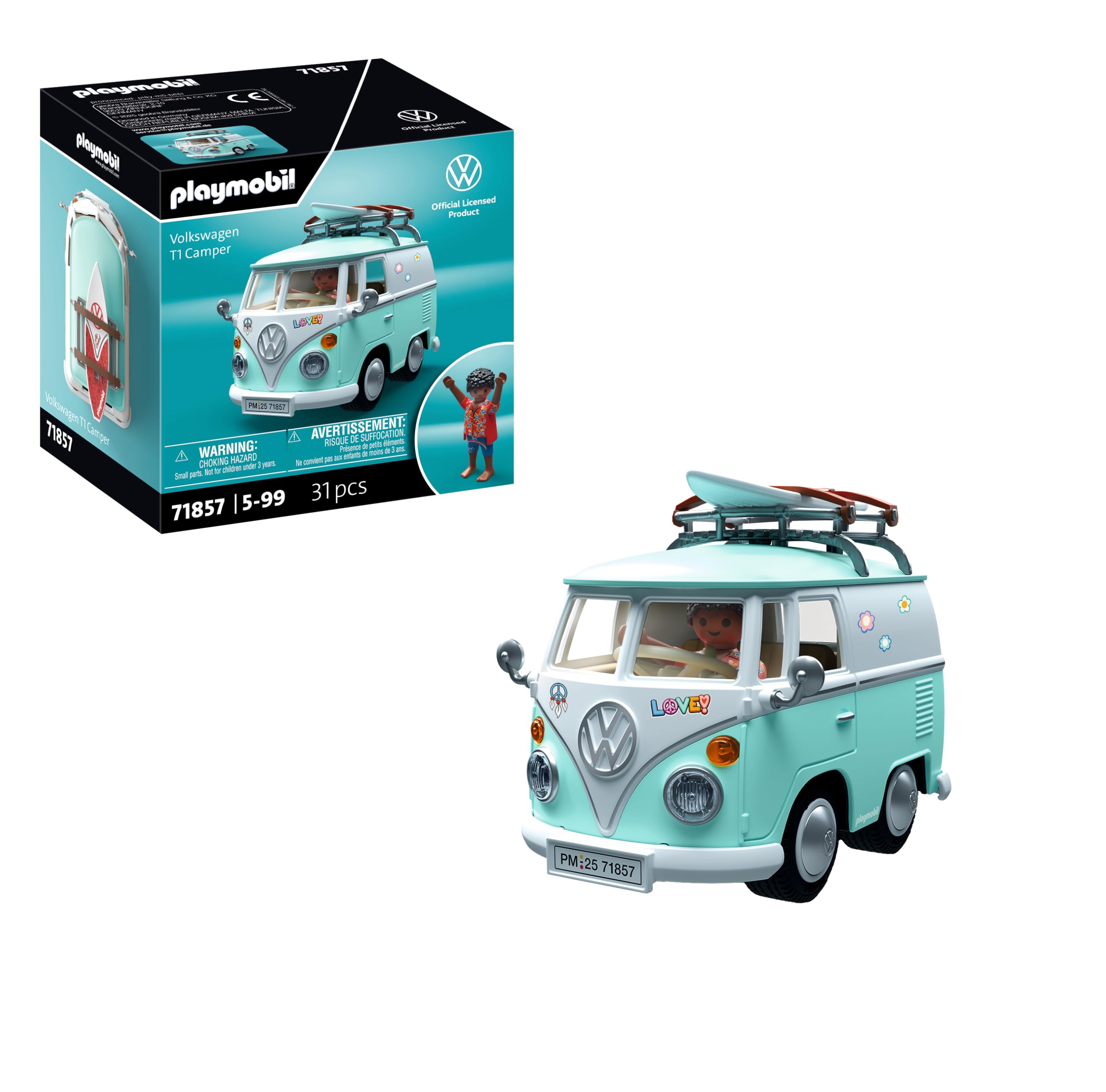 PLAYMOBIL | Collector Cars | Volkswagen T1 Camper | Modellauto für Erwachsene & Kinder | Mit Stickern zum Personalisieren | Geschenk für Auto-Fans & Sammler | Detailgetreues Design | 71857 VW T1 Camper Angebot bei HelloDeals