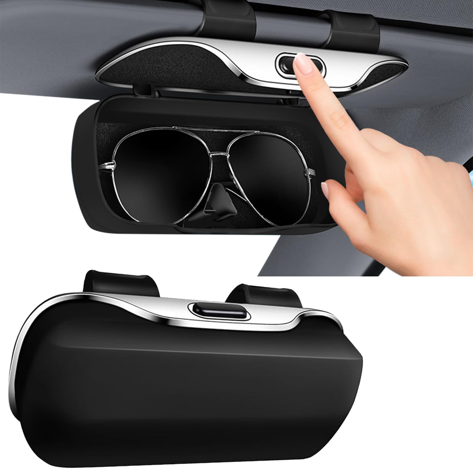 Raheem Brillenhalter für Auto, Auto-Brillenetui, Universal Sonnenbrillenhalter für Auto Visier, Tragbarer Sonnenbrillen Halter Brillenhalterung Auto, Innenraum Autozubehör Gelten Für Auto SUV Rv LKW Angebot bei HelloDeals
