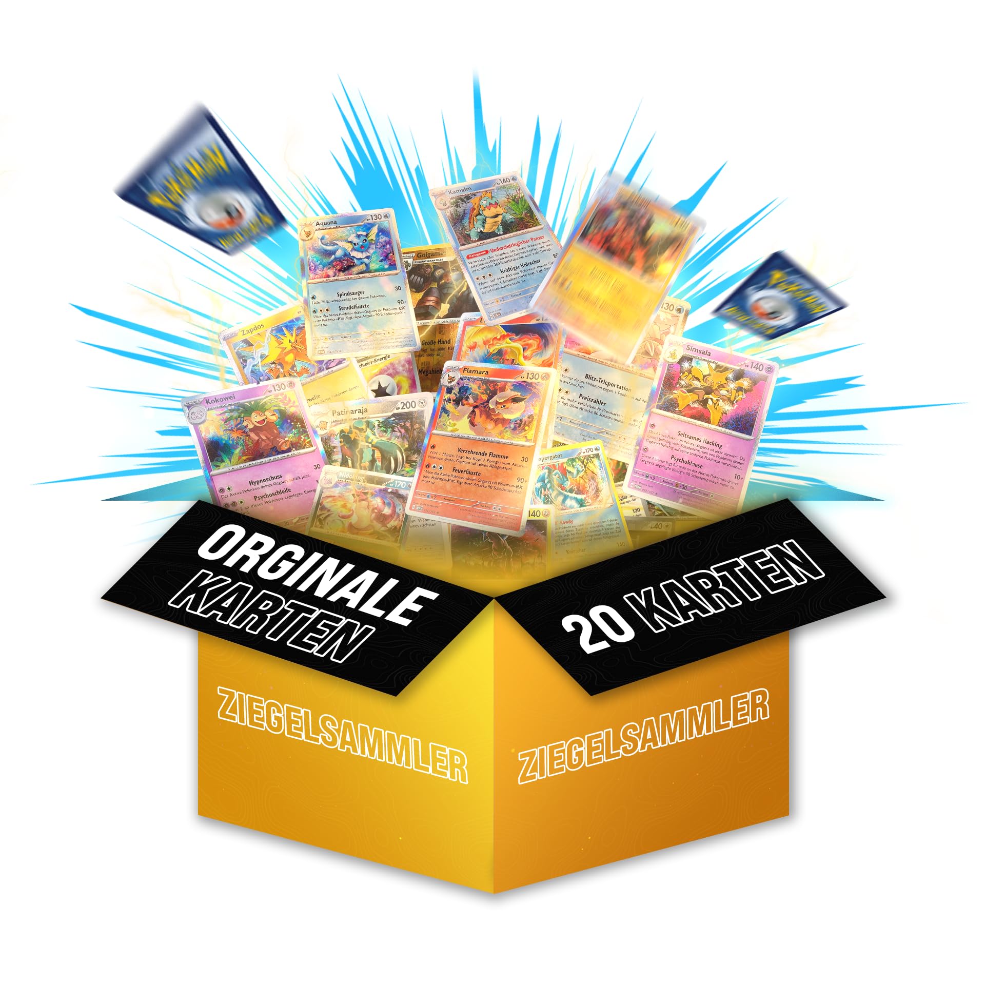 20 Pokemon Karten Reverse Holo Glitzer Deutsch, Holographische Reverse aus aktuellen Sets, Original Pokemon Karten für Sammler, Fans, Zufällig Sortiert. Angebot bei HelloDeals