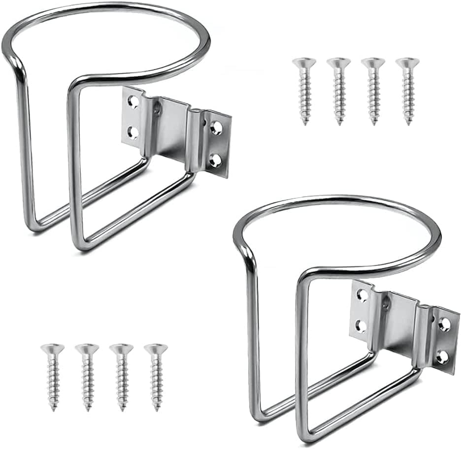 Auto Becherhalter, Boot Ring Getränkehalter Edelstahl Ring Becherhalter, Universal Getränkehalter für Marine Yacht Truck RV Auto Anhänger Hardware (2 Stücke) (Silber) Angebot bei HelloDeals