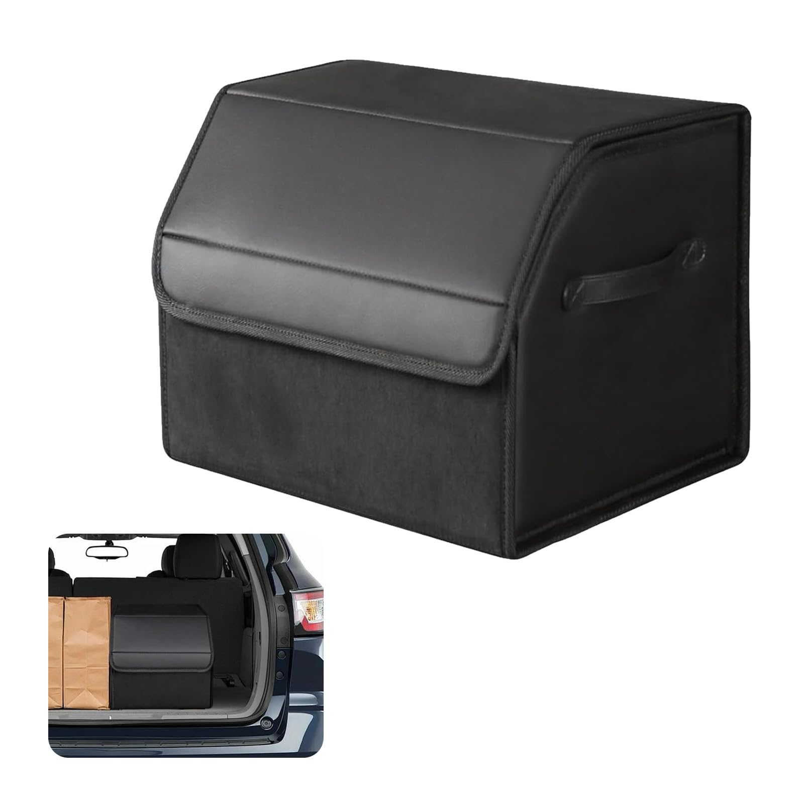 Ysislybin Kofferraum Organizer, Wasserdicht Auto Organizer Zusammenklappbarer Aufbewahrungsbox für Auto Zubehör mit Fächern Leder Limousine Aufbewahrungsbox für Reisen im Freien Camping Angebot bei HelloDeals