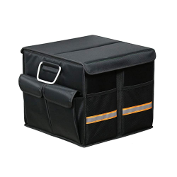 YUOCT Faltbarer Auto Kofferraum Organizer – 35cm Kompakte Aufbewahrungsbox mit Robusten Aluminiumgriffen, Rutschfester Boden & Mehreren Taschen – Praktische Kofferraumtasche für Auto & SUV Schwarz Angebot bei HelloDeals
