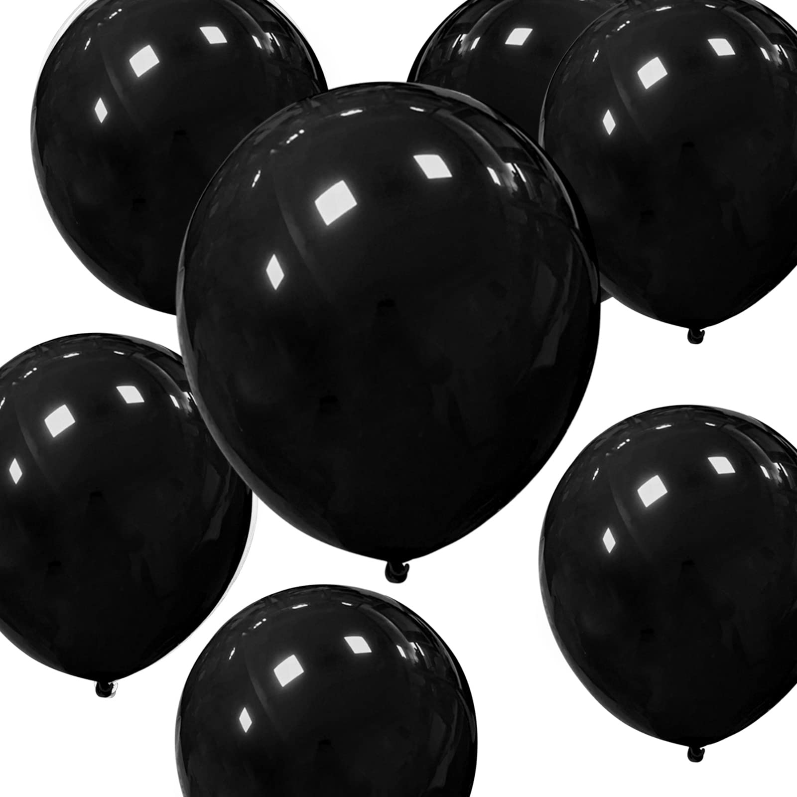 HYKJNBW Schwarze Party-Luftballons, 50 Stück, 30,5 cm, starke, dicke schwarze Latex-Luftballons, rund, Helium-Ballon für Halloween, Geburtstag, Kinderparty, Hochzeiten, Dekorationen, Zubehör Schwarze Luftballons Angebot bei HelloDeals