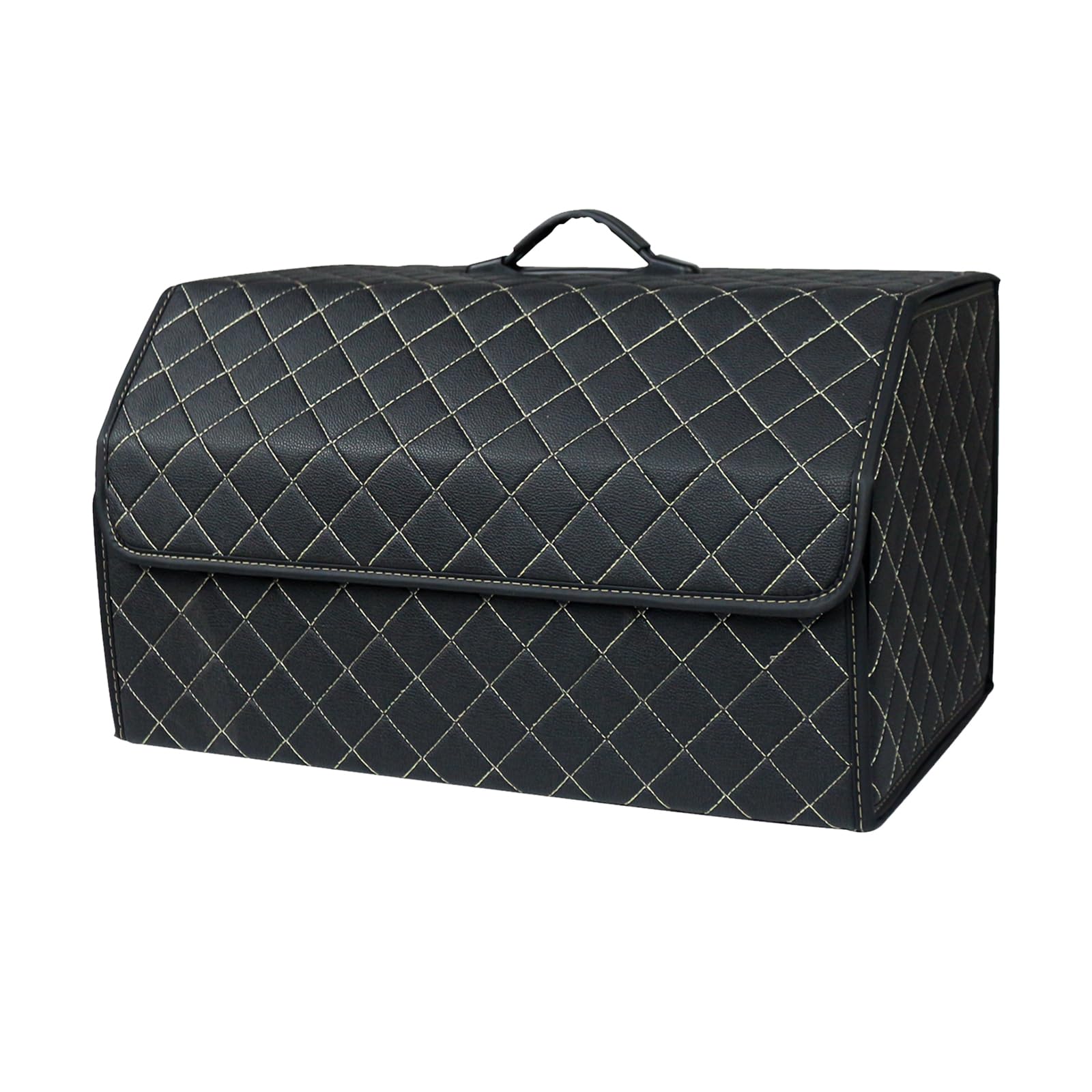 Ergocar Kofferraum Organizer Luxus-PU-Leder Aufbewahrungstasche Organizer Wasserdicht Faltbar Kofferraum-Tasche für Auto/LKW/SUV (Schwarz-L) Schwarz L Angebot bei HelloDeals