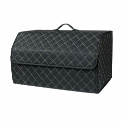 Ergocar Kofferraum Organizer Luxus-PU-Leder Aufbewahrungstasche Organizer Wasserdicht Faltbar Kofferraum-Tasche für Auto/LKW/SUV (Schwarz-L) Schwarz L Angebot bei HelloDeals