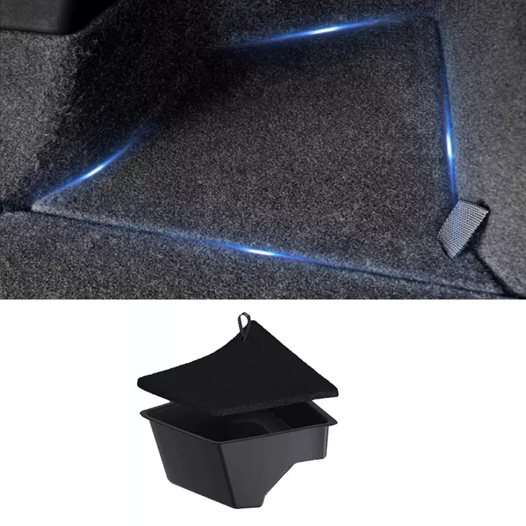 Ywooon Kofferraum Organizer für Tesla Model 3 2021-2023 Hintere Kofferraum Aufbewahrungsbehälter Seitenbox Innen Wasserdicht Kofferraum-Behälter Seitenbox mit Teppichrand, 1 Stück Model 3 2021-2023-1PC Angebot bei HelloDeals