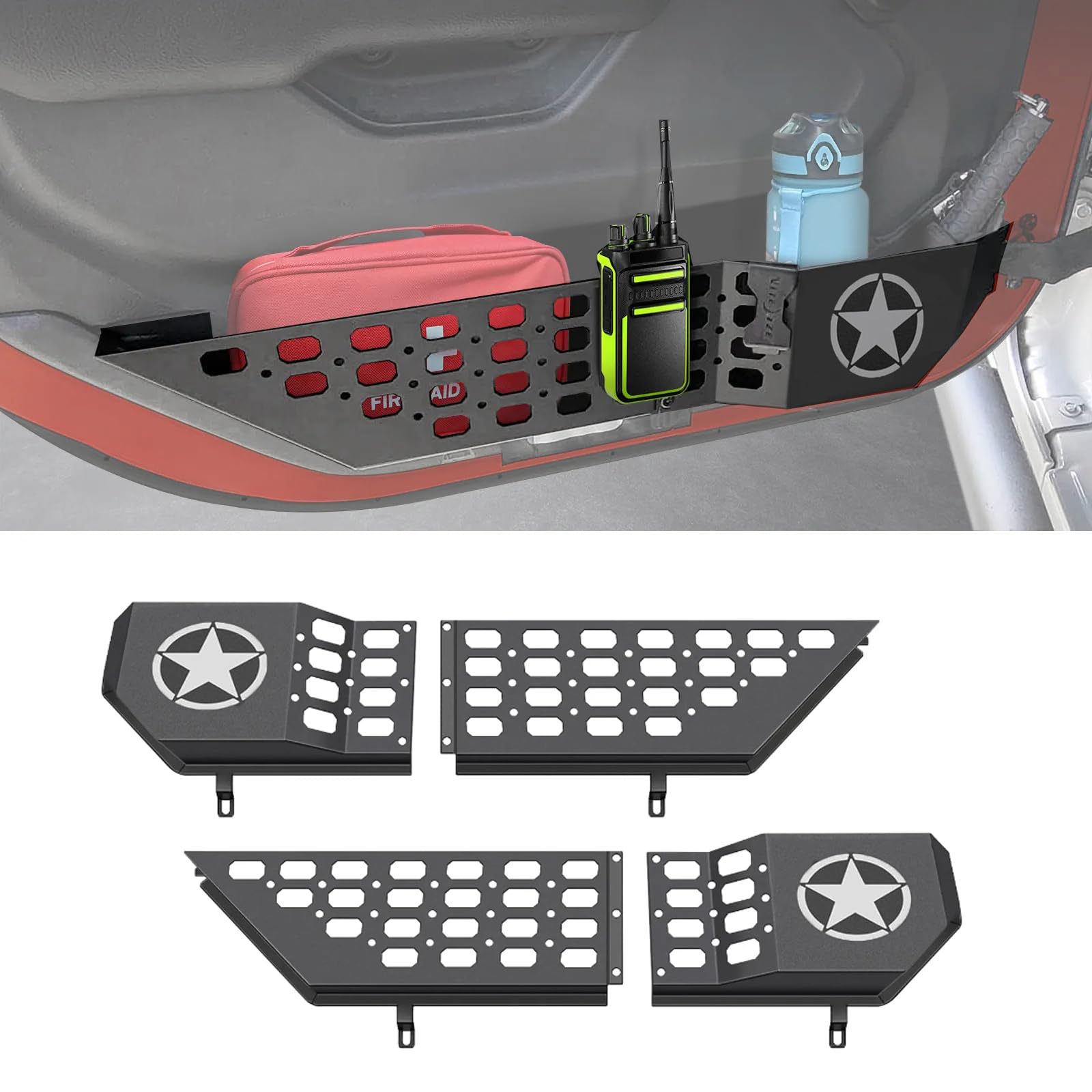 TDHLW Aufbewahrungsboxen aus Metall für die Vordertür, passend für Jeep Wrangler JL JLU 4XE 2018–2025 und Gladiator JT 2020–2025, Organizer für seitliche Einsätze an der Tür,Five Star Angebot bei HelloDeals