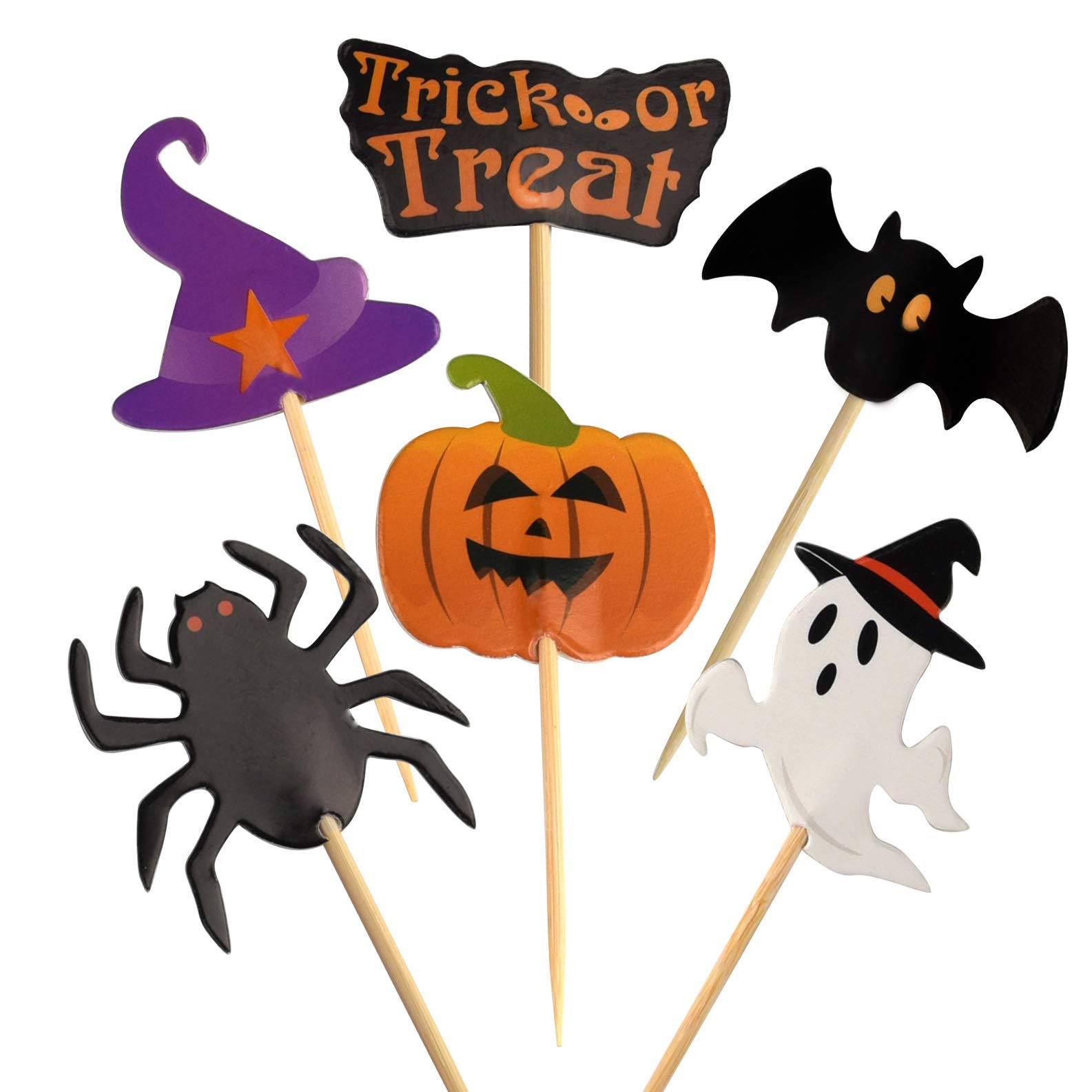 FEPITO 60 Stücke Halloween Cupcake Topper Halloween Zahnstocher Markierungsfahnen Marker für Halloween Party Kuchen Essen Käseplatte Vorspeisen Dekor 1 Set Angebot bei HelloDeals