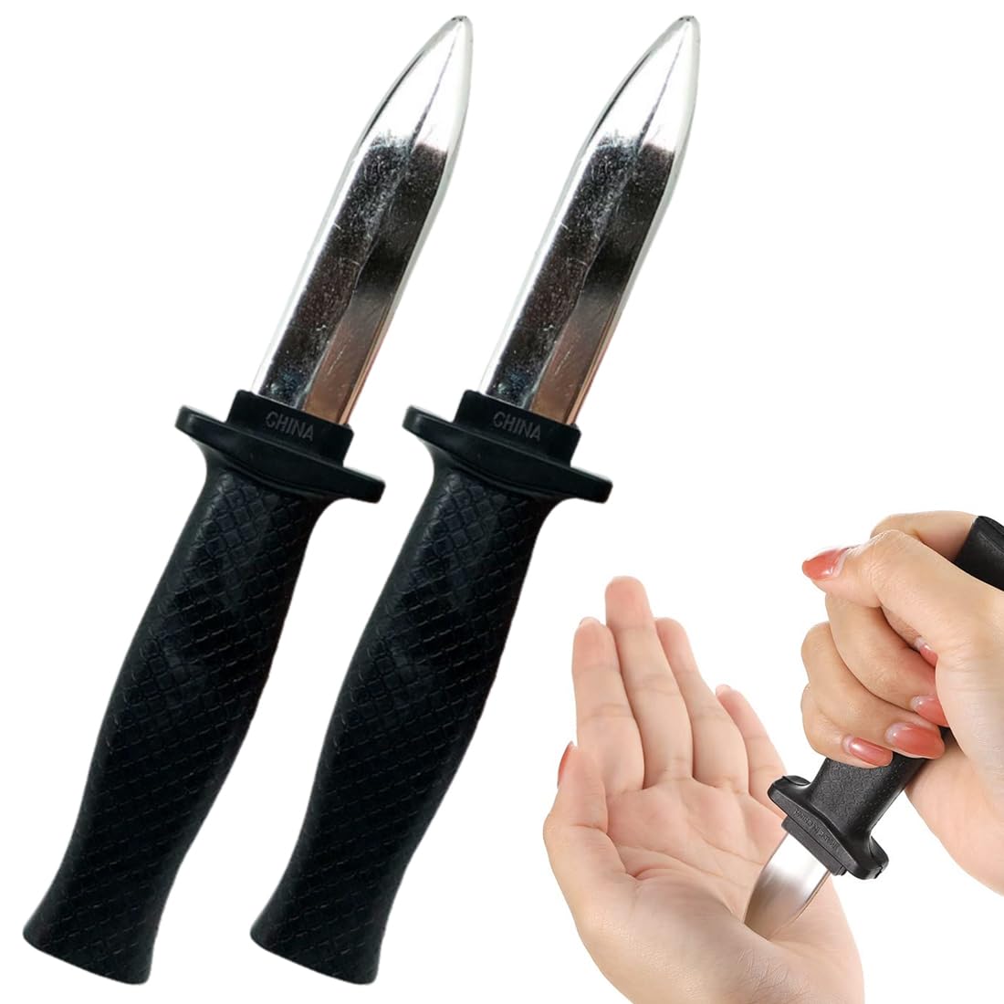 QEDBOJE Verschwindete Trickmesser Einziehbare Klinge Gefälschte Theatermasser Zaubermesser Kunststoff Scherzartikel Zaubertrick Requisiten für Kinder Erwachsene Aprilscherz Klassisch Stil 2PCS Angebot bei HelloDeals
