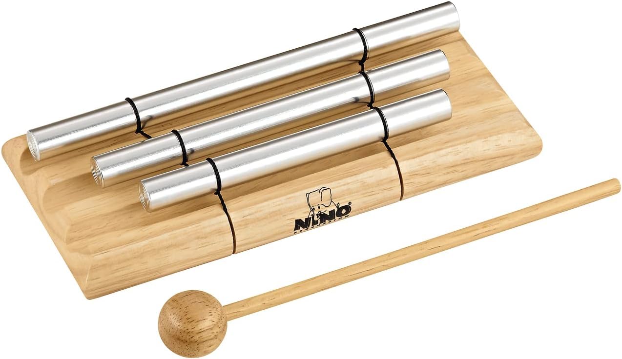 Nino Percussion Energy Chimes Musikinstrument – mit 3 Klangstäben – inklusive Schlägel – für Kinder ab 3 Jahren – Holz und Aluminium, Natur (NINO580) Angebot bei HelloDeals