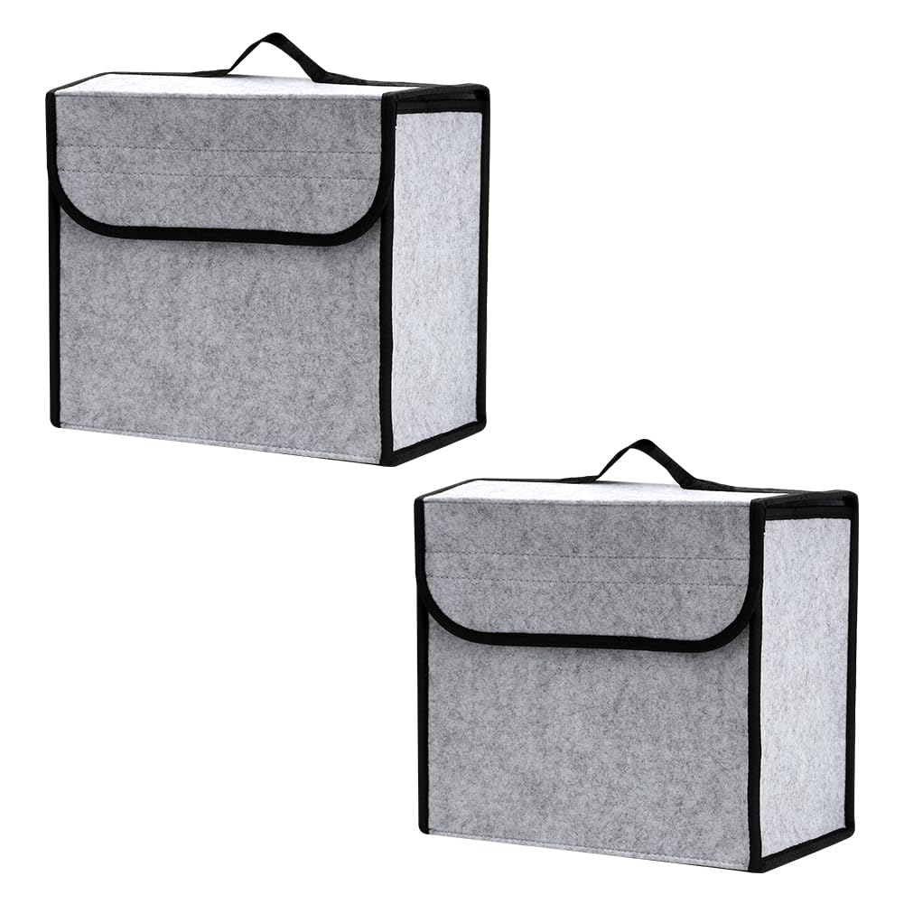 Auto Organizer Toolbag Kofferraum mit Klett Fixierung - 2 Stück Kofferraumtasche für Werkzeug & Autopflege - Filz Organizer Auto Zubehör Hellgrau Angebot bei HelloDeals