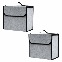 Auto Organizer Toolbag Kofferraum mit Klett Fixierung - 2 Stück Kofferraumtasche für Werkzeug & Autopflege - Filz Organizer Auto Zubehör Hellgrau Angebot bei HelloDeals