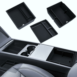 LANTU 3 Pcs Zubehör für Tesla Model 3 2024-2025 Mittelkonsole Organizer, Silikon Organizer Tray und Armlehne Aufbewahrungsbox (Beflockung) Flocking Angebot bei HelloDeals