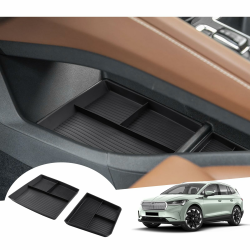 GAFAT Sko-d-a Enyaq iV 2021-2024 2025 Mittelkonsole Aufbewahrungsbox, Enyaq 2023 Organizer Tray Mittelkonsole, TPE-Weichgummi, Kompatibel mit Skoda Enyaq iV Zubehör [2 Stück] Mittelkonsole (TPE) Angebot bei HelloDeals
