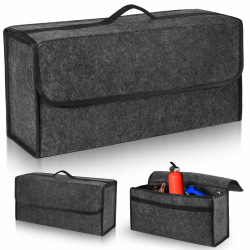 DYMHQ Rutschfest Filz Auto Organizer Kofferraum - 50 x 15 x 24cm Grau Kofferraum Organizer Kofferraumtasche für Auto/Autotasche Kofferraumtasche Faltbar Toolbag für Reisen Angebot bei HelloDeals