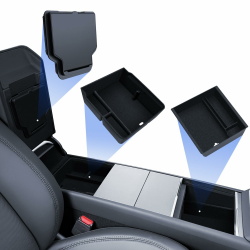 LANTU 3 Pcs Zubehör für Tesla Model Y 2025 Juniper Mittelkonsole Organizer, Armlehne Aufbewahrungsbox und Versteckte Box (Beflockung) Model Y 2021-2024 Angebot bei HelloDeals