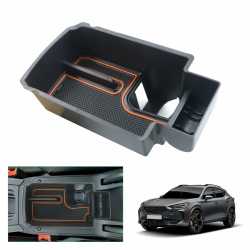 GAFAT Seat Leon MK4 | Cuprα Formentor 2020-2024 2025 Armlehne Organizer, Neu Seat Leon 4 KL ST FR Formentor VZ Facelift Mittelkonsole Aufbewahrungsbox Tray Mittelarmlehne Handschuhfach (Orange) Orange-Messingfarben Angebot bei HelloDeals