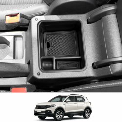 CDEFG Kompatibel mit VW T-Cross T Cross 2018-2024 2025 Mittelkonsole Armlehne Aufbewahrungsbox Multifunktionaler Aufbewahrung Auto Center Console Organizer Tray T Cross Zubehör (Schwarz) Angebot bei HelloDeals