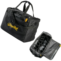 ShinyChiefs DETAILING BAG - Aufbewahrungstasche für Detailing Zubehör mit Platz für 15 Flaschen und Zubehör - Autoreiniger-Tasche aus spritzwassergeschütztem Oxford Stoff, 49x25x35 cm, schwarz Angebot bei HelloDeals