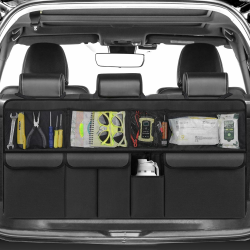 LITZEE Auto Kofferraum Organizer Klett, Autositz Organizer mit Netztaschen, Wasserdicht Car Organizer Kofferraum, Universal Auto Aufbewahrun Rücksitz für SUV, Kombi, Bus, Vans Angebot bei HelloDeals