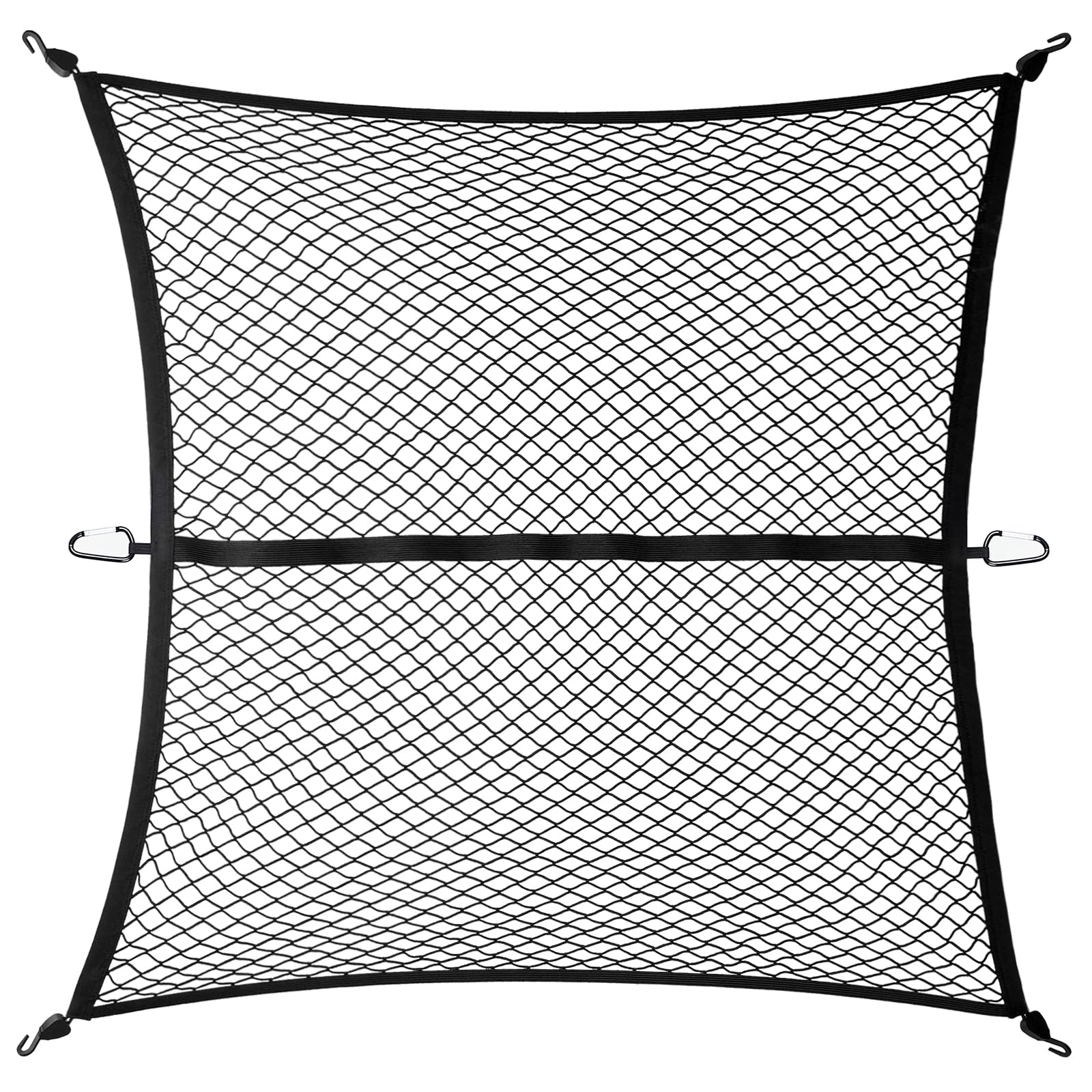 Gedlex Kofferraumnetz Auto, Hochelastisches Gepäcknetzc Groß, Spannnetz mit Haken, Kofferraum Netz 1,2 x 1,2 m Dehnbar bis 2,1 m x 2,1 m, Frachtnetz fur Pickup, LKW, SUV, Anhänger, Boot, Wohnmobil Angebot bei HelloDeals
