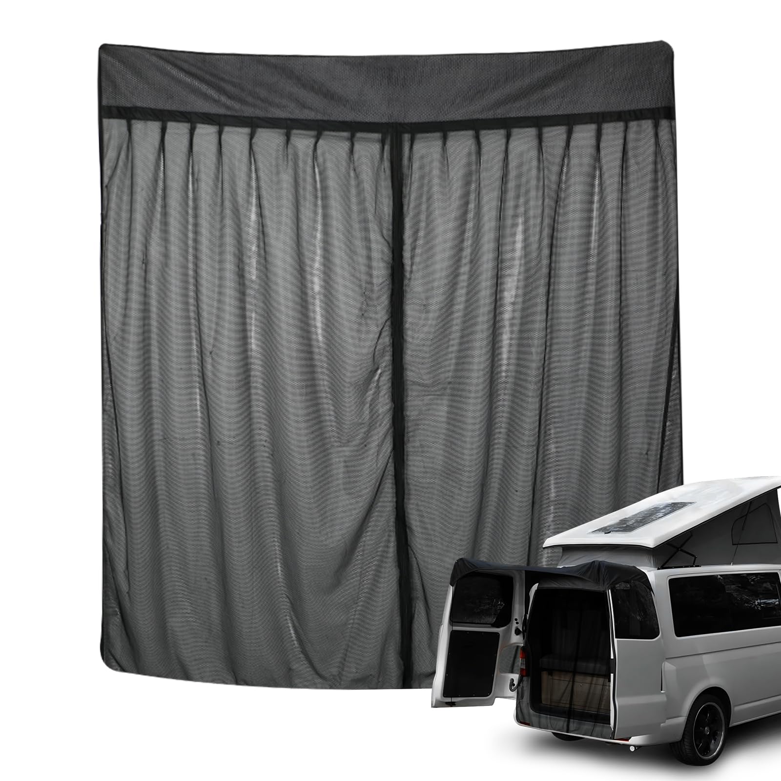 Insektennetz Ersatz für VW T4 1999-2003, Auto Hintertür Heckklappe Insektennetz, Einschichtiges Netz Magnetische Moskitonetze Atmungsaktiv Insekten für Outdoor-Camping (Hintertür) Single Layer for T4-Hintertür Angebot bei HelloDeals