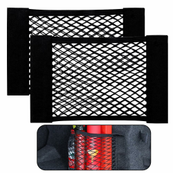 Elastizität Netz, 2 Stück Kofferraum Netztasche Auto, Universal Kofferraumnetz Schutznetz Gepäcknetz Erstreckt Mit Klettverschluss für universal Auto/SUV 40 x 25 cm Schwarz Angebot bei HelloDeals