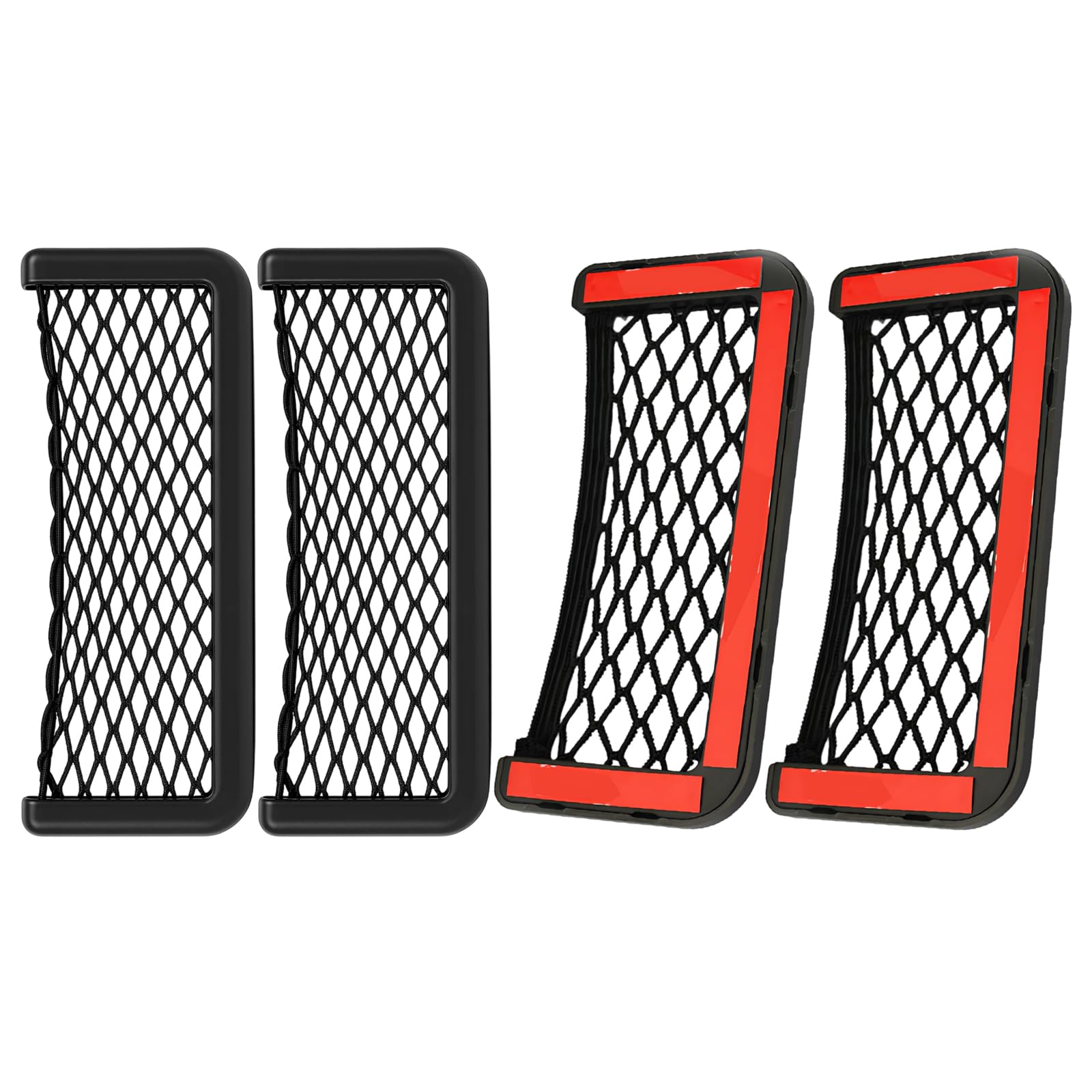 4 Stück Auto Aufbewahrungsnetz Wohnmobil, Ablagenetz Auto Camping Zubehör für Kofferraum, Offroad Zubehör mit Haken, Gepäcknetz für Reisen und Outdoor Angebot bei HelloDeals