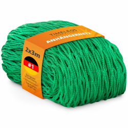 TIMELEOS Anhängernetz 2x3m Grün – Robustes Gepäcknetz für PKW-Anhänger – Feinmaschiges Sicherungsnetz mit Gummizug – Abdecknetz für Handwerker, BAU & Private Transporte Angebot bei HelloDeals