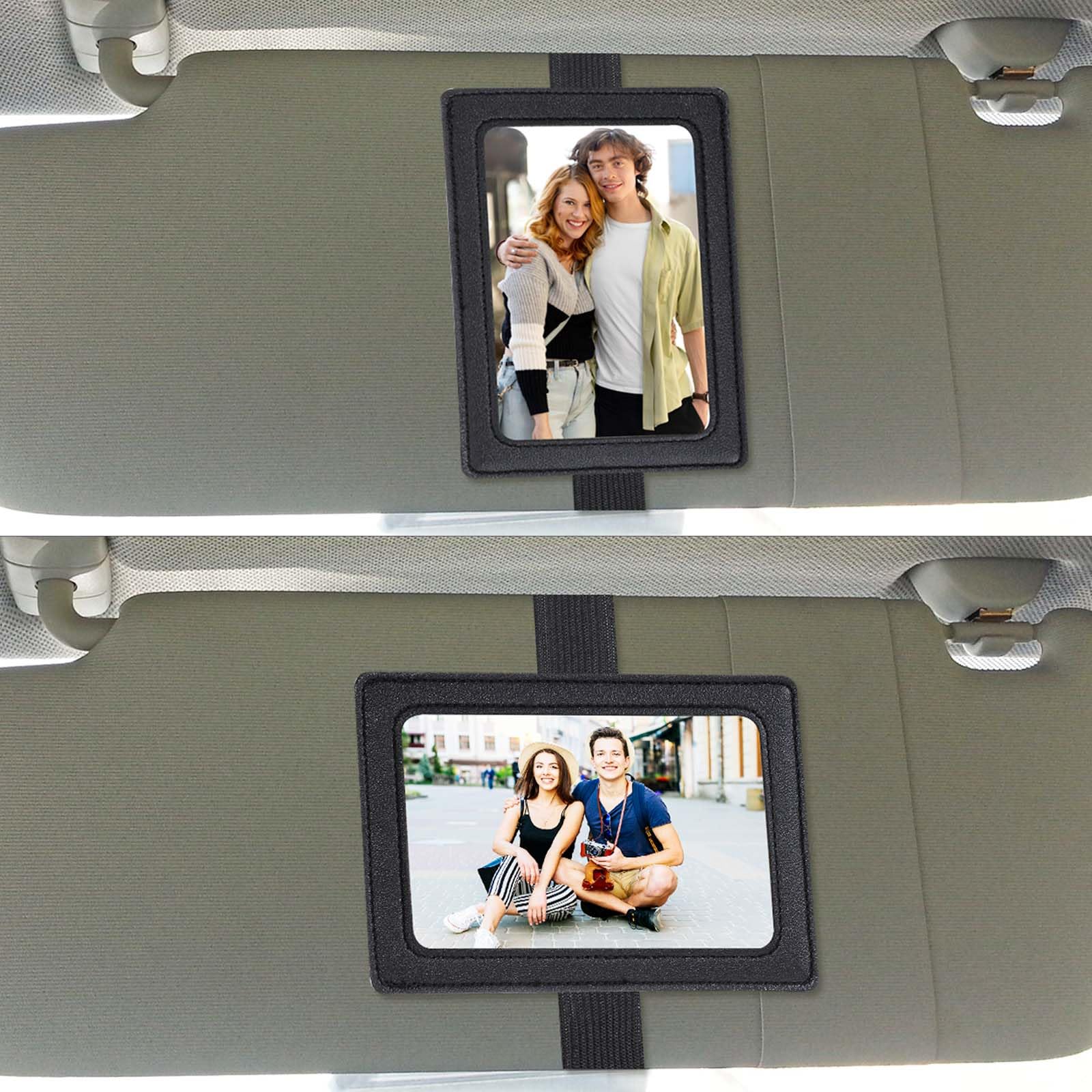 JIEYAO Auto Sonnenblenden Foto Clip, Fotohalter aus Leder 14.7 * 11 cm Bilderrahmen für Auto Schwarz Fotoclip Personalisierter Fotorahmen für Autos Autozubehör fürs die Sonnenblende des Autos Angebot bei HelloDeals
