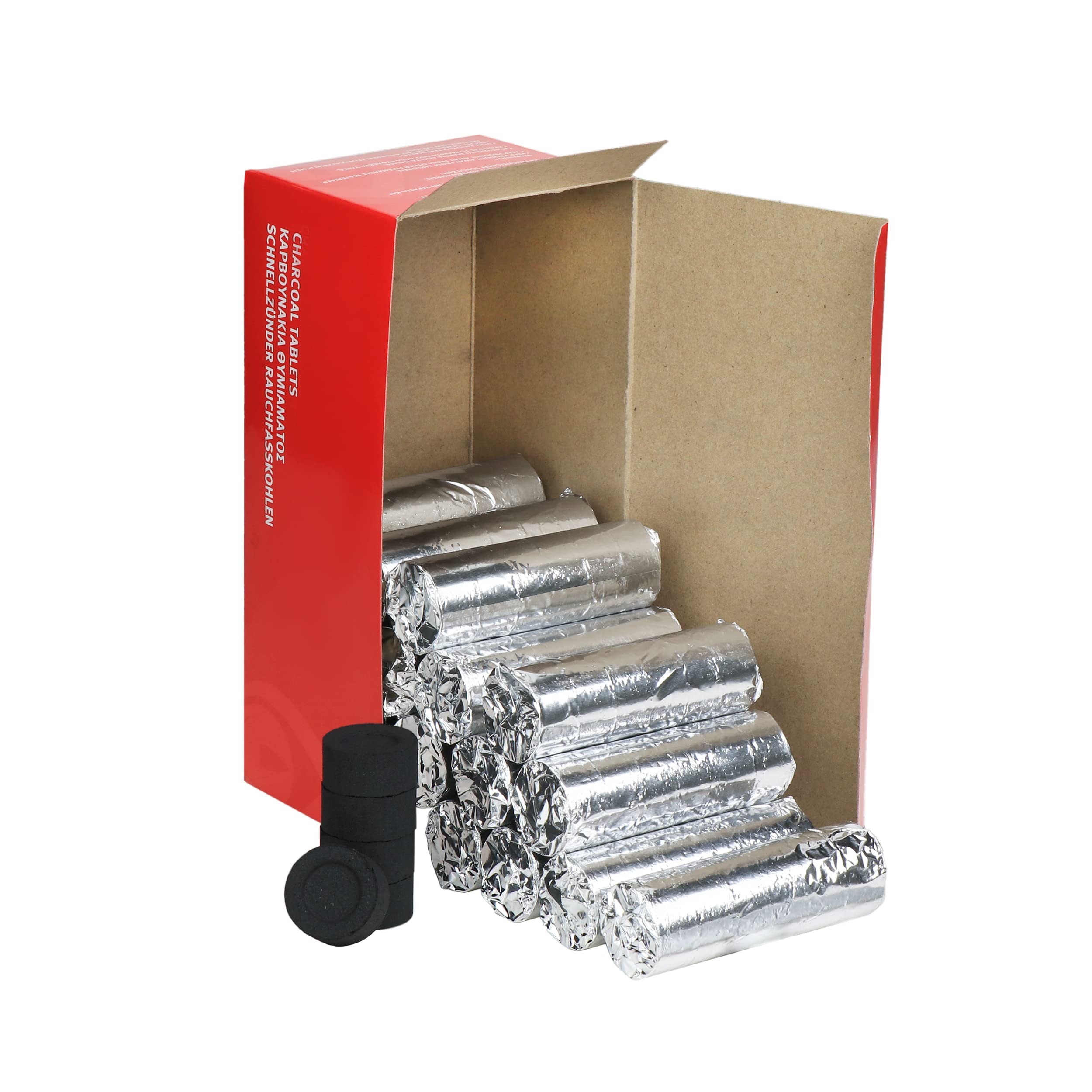 NKlaus Räucherkohle Großpackung 120 Schnellanzündende Weihrauch Holzkohle-Tabletten Ø 27mm - gleichmäßiges abbrennen einfache Handhabung und saubere Verwendung. Auch für Shisha 1204 Angebot bei HelloDeals