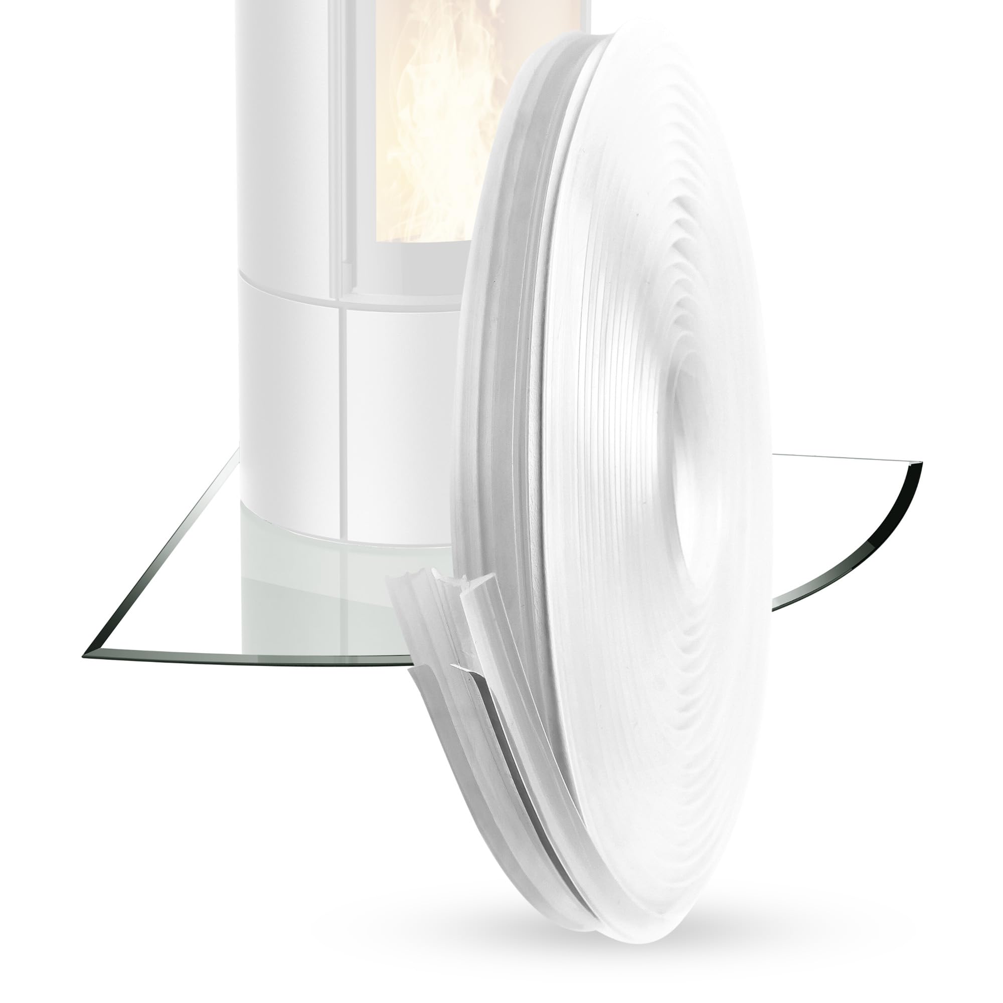 BIJON Ultra Silikon-Dichtlippe Schmutzlippe für Kaminplatte, Glasbodenplatte, Ofenplatte, Bodenplatte, Kaminofenplatte - Kaminofen Dichtung Selbstklebend - Länge 4,5m 4,5m Ultra Angebot bei HelloDeals