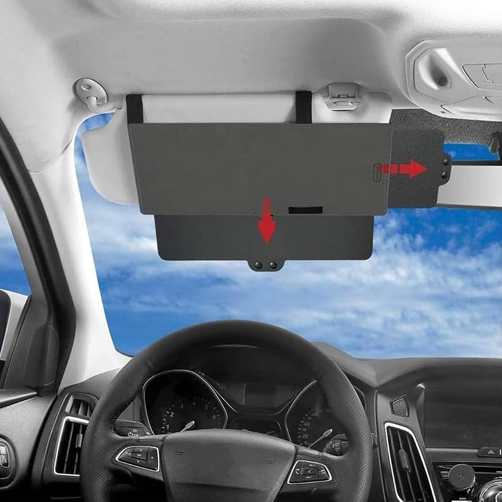 NEWFUN Sonnenblende Verlängerung, Auto Visier Anti Blender, Sonnenblende erweitern einstellbar Anti-UV, Für Den Fahrer Oden Beifahrer Auf den Vorderen Sitzen(Opaque) Angebot bei HelloDeals