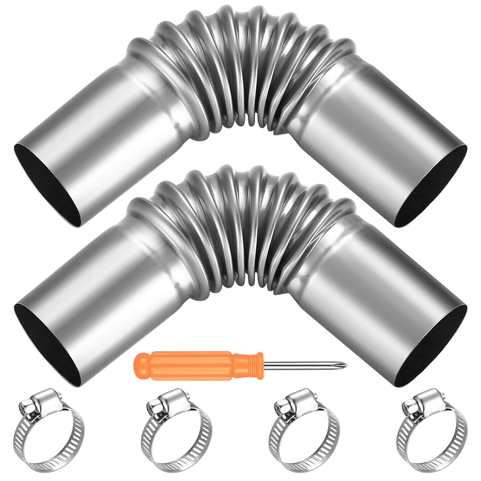 2 STK Standheizung Abgasrohr Winkelverbinder, 25mm Abgasschlauch für Stromerzeuger Dieselheizungen, Auto Edelstahl Abgasrohr, Autoheizung Auspuffrohr Gasentlüftungsschlauch, mit 4 Edelstahlklammern Angebot bei HelloDeals
