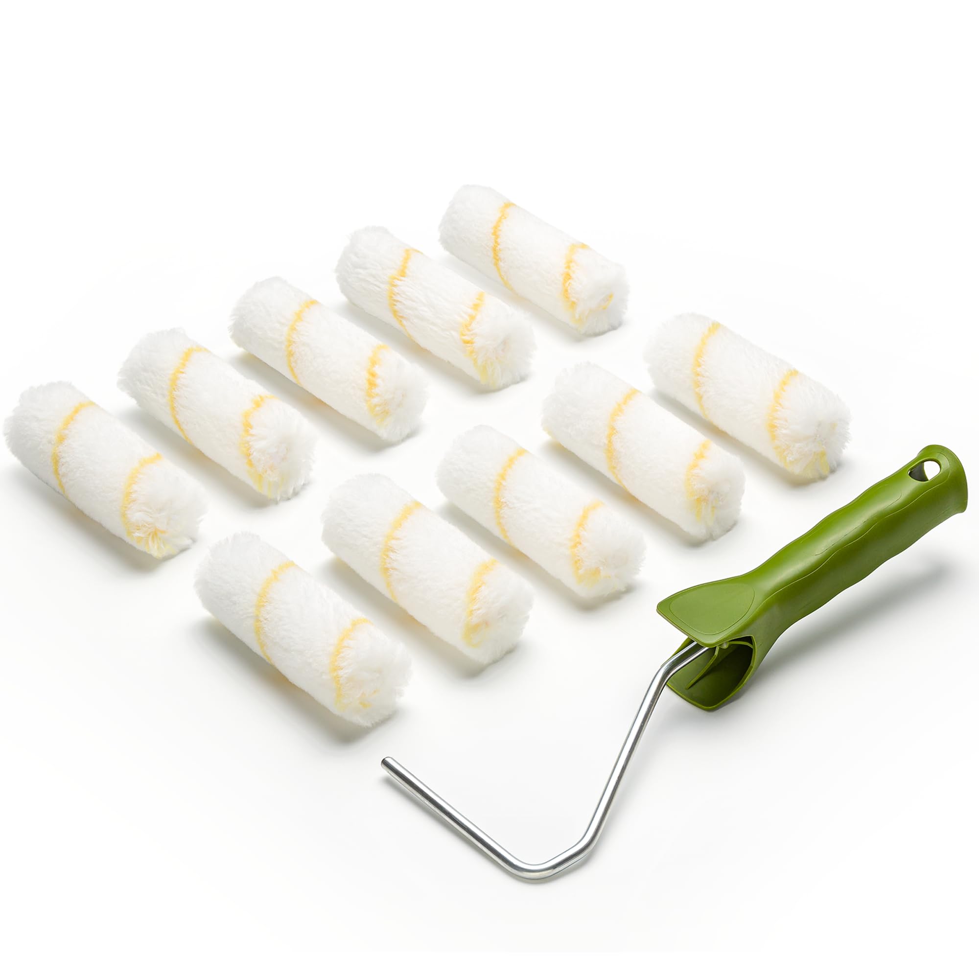 Colorus Farbroller Set 10 cm inkl. Bügel – 10x Farbwalze klein für Wandfarbe, Decke & Türen – Malerwalze Set mit sauberem, streifenfreiem Farbauftrag 10cm Angebot bei HelloDeals