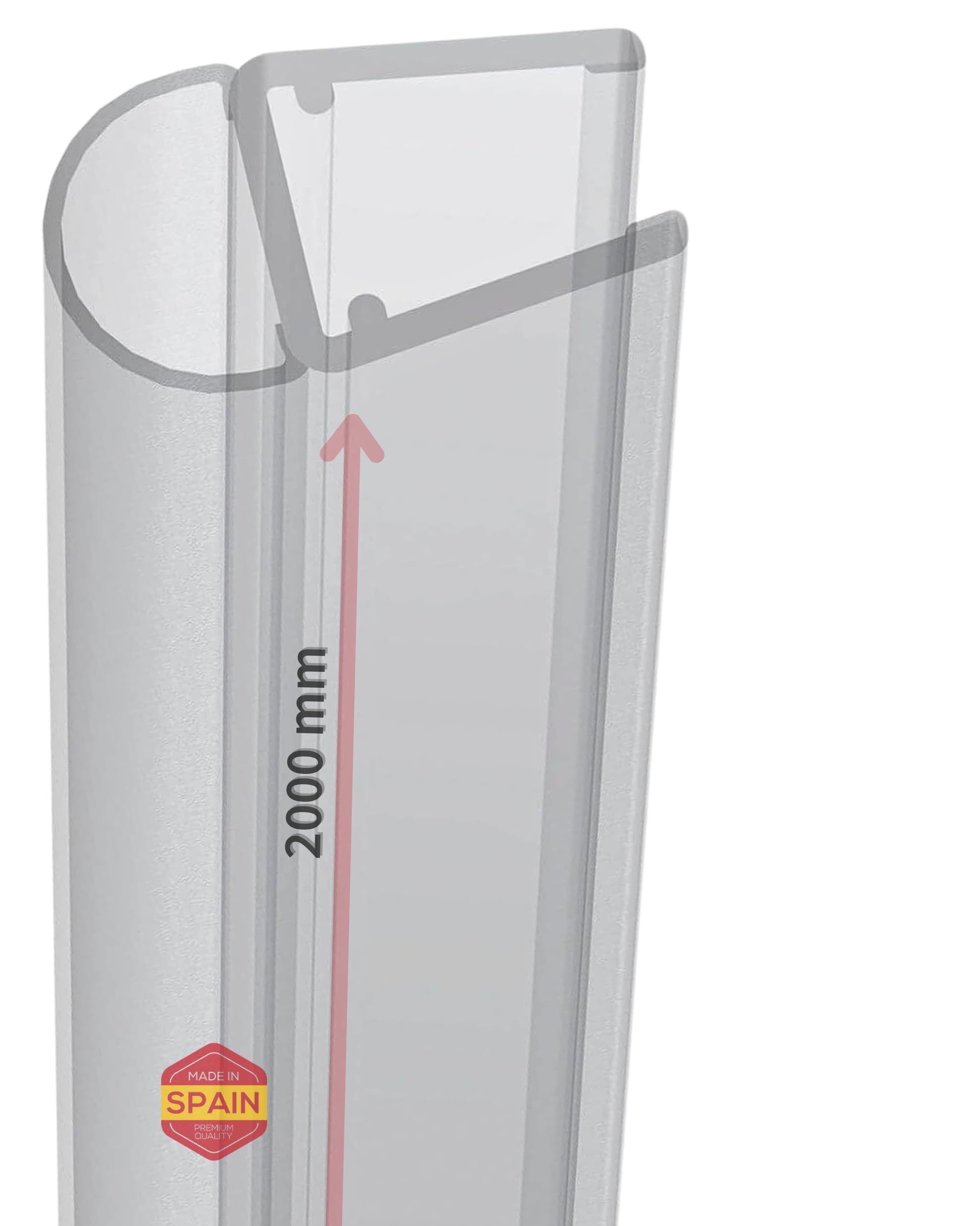 Gedotec Duschtürdichtung streifend 2000mm, Premium Duschdichtung 6 mm - 8 mm, Schwallschutzleiste Dusche als Glasbodendichtung transparent, Duschdichtungen für Duschtüren wasserabweisend 2000 mm Angebot bei HelloDeals