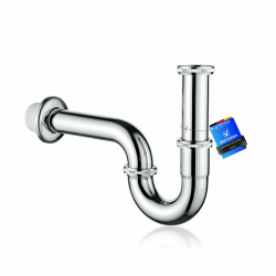 Ibergrif Siphon Waschbecken Edelstahl 1 1/4″ × 32 mm - Universal Syphon Ablaufgarnitur, Röhrensiphon mit Geruchsverschluss & Anti-Verstopfung, Werkzeuglose Montage, M20506 U-Rohr verchromt Angebot bei HelloDeals