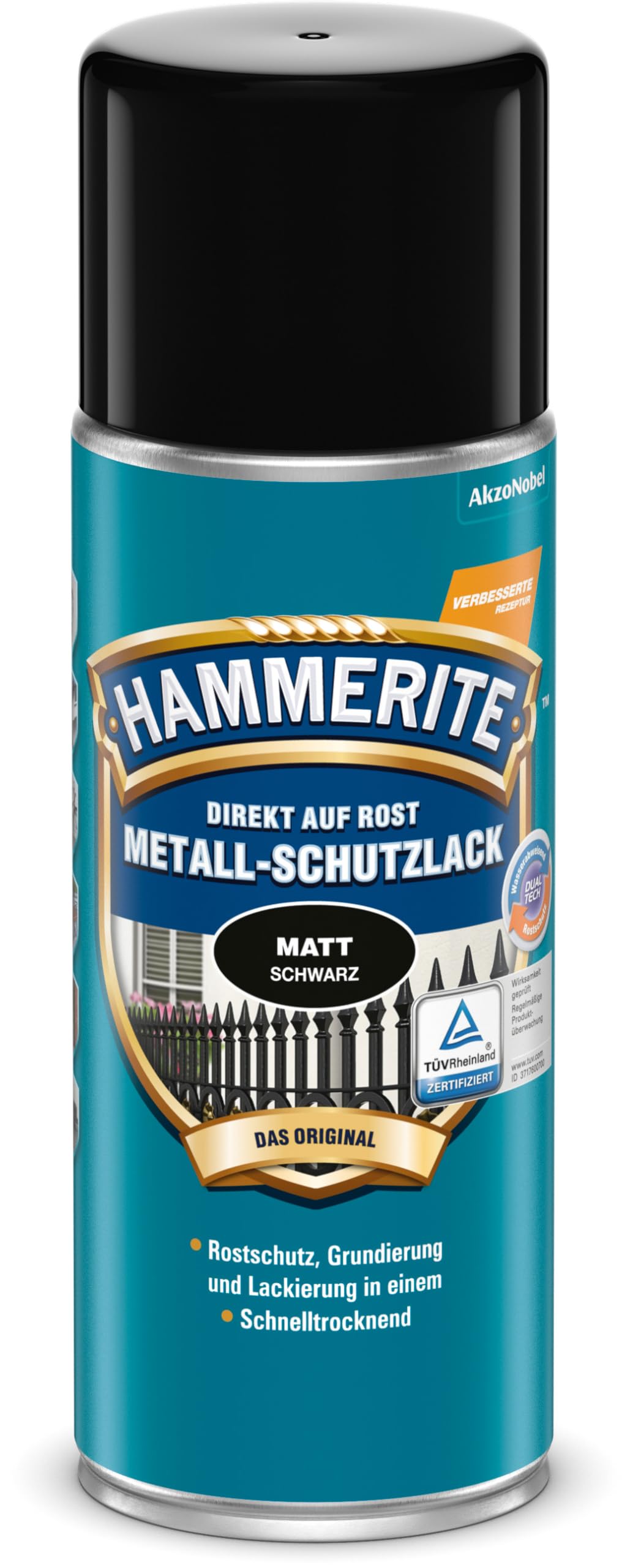 Hammerite Metallschutzlack Spray Matt, 3in1- Rostschutz, Schwarz, 400 ml Schwarz 400 ml (1er Pack) Angebot bei HelloDeals