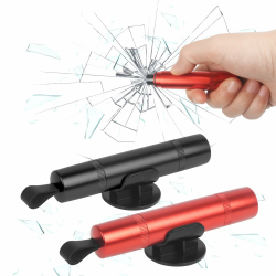 ZUYIST 2 Stück Nothammer Auto mit Gurtschneider, Multifunktional Gurtschneider Notfallhammer Tragbarer Sicherheitshammer Auto Hammerdex Glasbrecher Rescue Tool fürs Auto, Bus Schwarz und Rot Rot + Schwarz Angebot bei HelloDeals