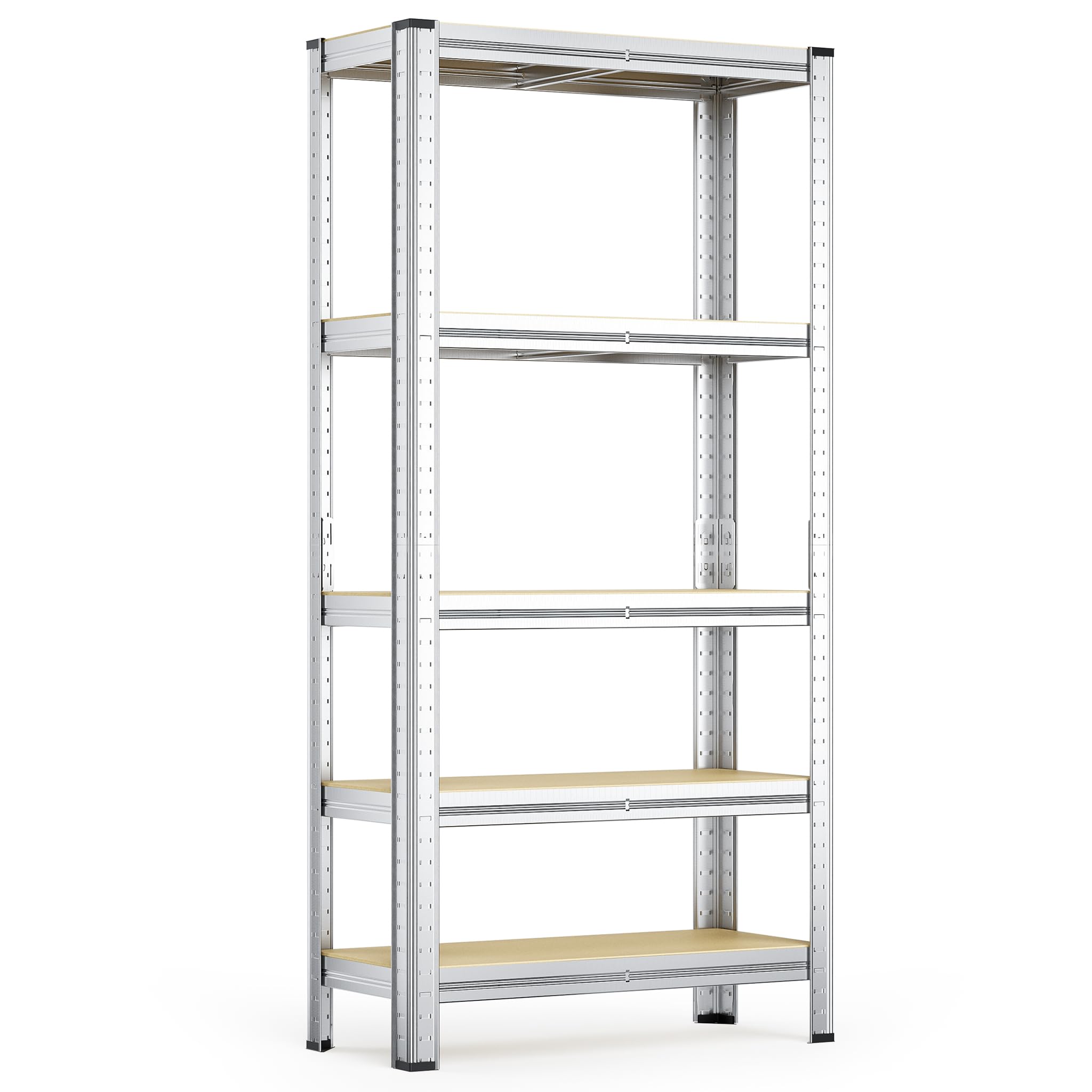 Wiltec Schwerlastregal 75x30x154cm, Gesamtlast 875kg, Steckregal verzinkt aus Stahl, Lastenregal mit 5 Ablagen, Werkstattregal Verzinkt 154 x 75 x 30 cm Angebot bei HelloDeals
