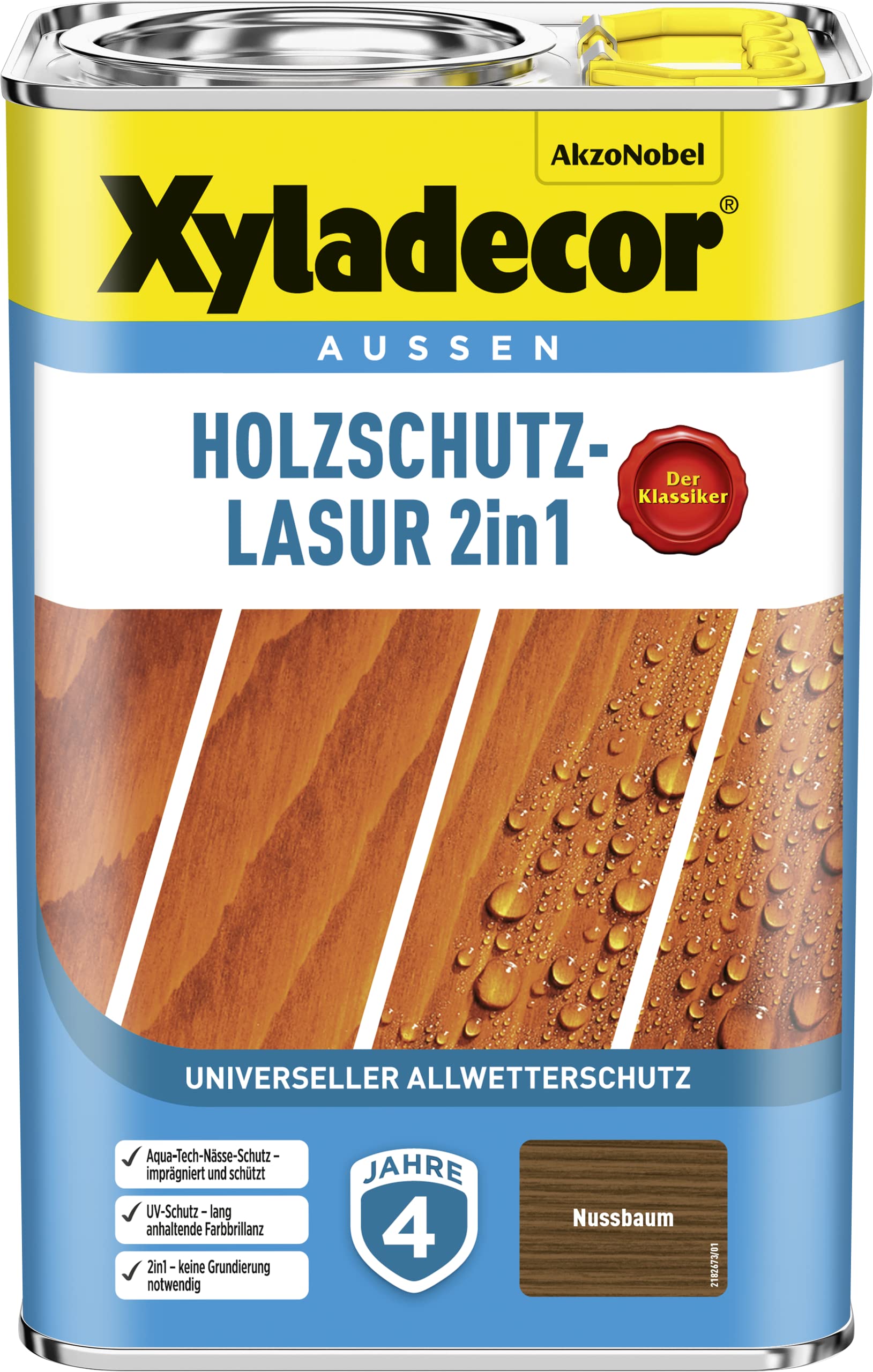 Xyladecor Holzschutz-Lasur 2in1, Universeller Allwetter-Schutz – Der Klassiker, Nussbaum, 4 l Gebindegröße 4 L Nussbaum Angebot bei HelloDeals