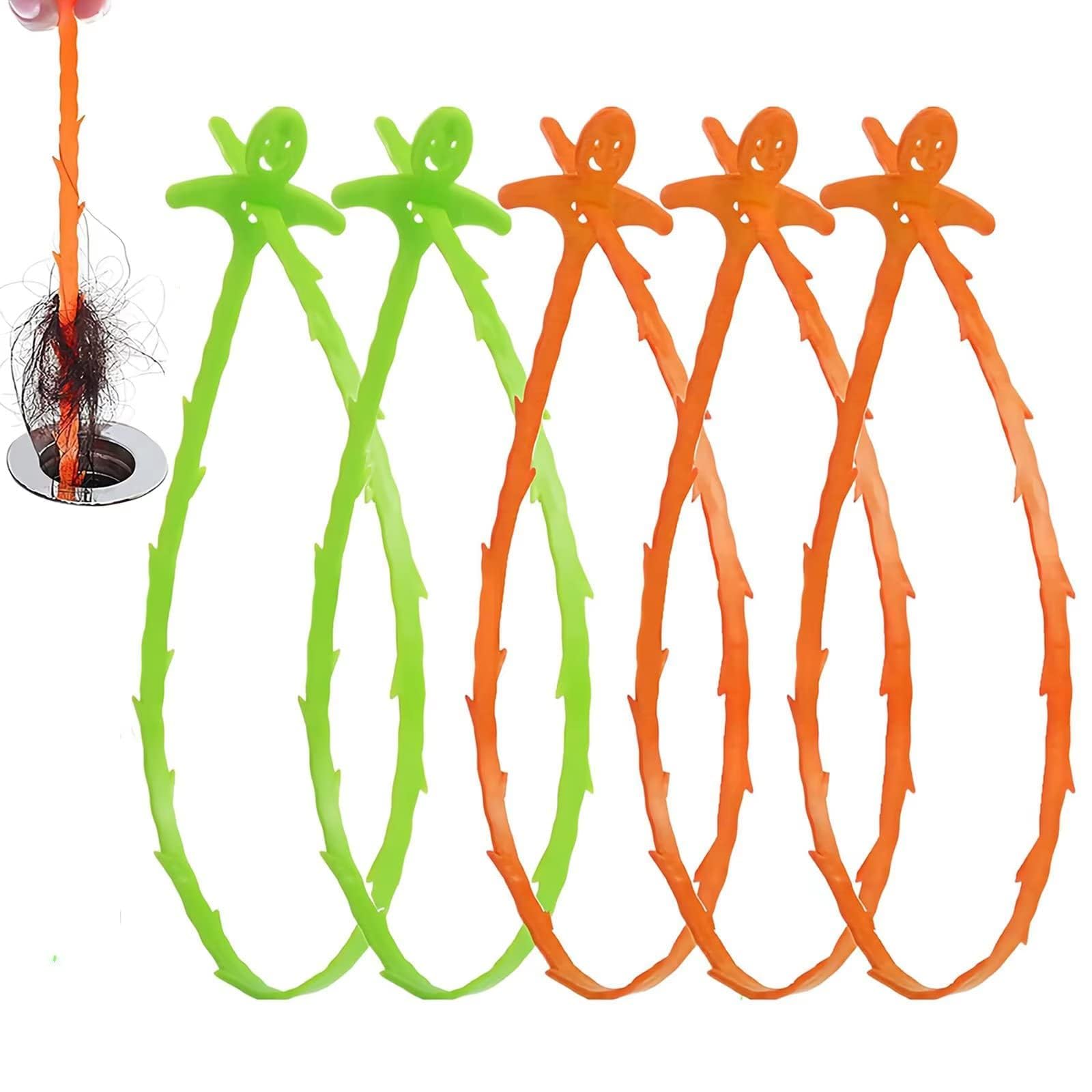 Forlivese 5 Pack 20 Inch Abflussreiniger Spirale,Ausschreibung Abflussreiniger Sticks,Wiederverwendbar Rohrreinigungsspirale 50.8CM*5 Orange Angebot bei HelloDeals