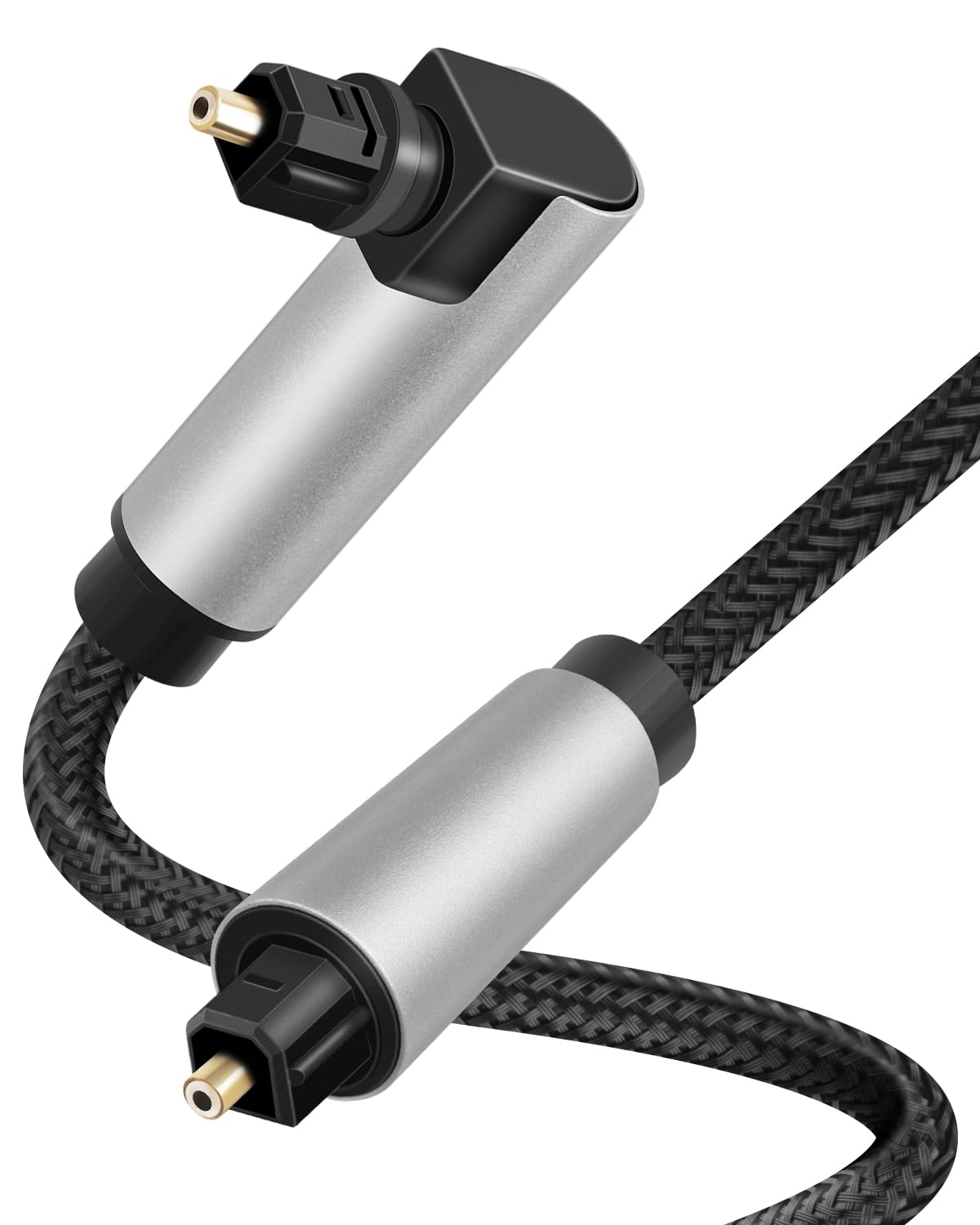 GELRHONR 90 Grad Optisches Audiokabel, rechtwinkliges Toslink-Kabel, digitales Glasfaserkabel für Soundbar, TV, Heimkino, Spielekonsole (2M/6.56Ft) 2M/6.56Ft Gerade zu 90 Grad Angebot bei HelloDeals