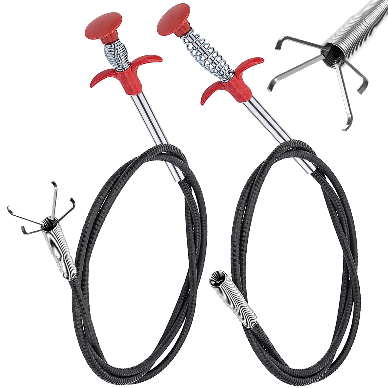 200cm/90cm Greifer Flexibel Krallengreifer 2 Stück Rohrreinigungsspirale Abflussspirale Greifer Zange Teleskop Drain Cleaner Toiletten Spirale Teleskopgreifer für Küche Bad Abwasserkanäle 2 Stück 200cm/90cm Angebot bei HelloDeals