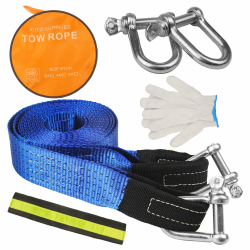 Haoledy Abschleppseil Pkw 5m x 5cm, Abschleppstange für Pkw 8 Tonnen(17,636 LBS), Kinetisches Abschleppseil Offroad Zubehör Set, mit 2 Verstärkten Haken & 2 Handschuhen & 2 Aufbewahrungstasche Angebot bei HelloDeals