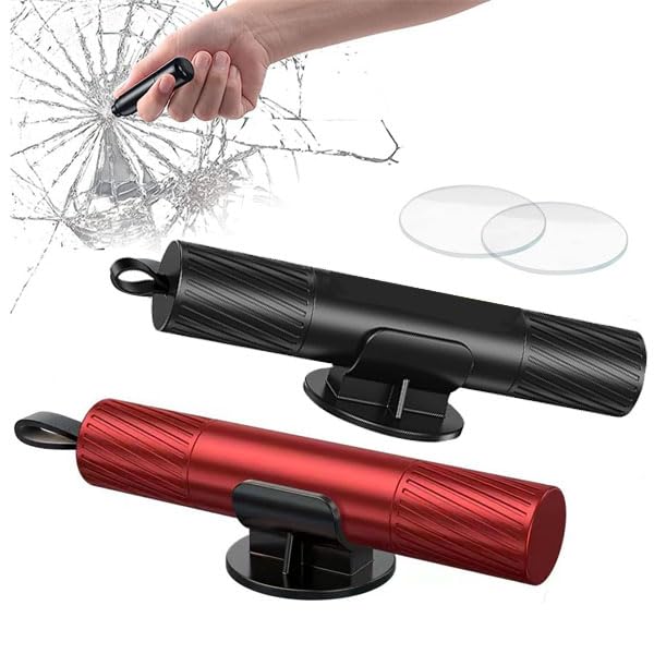 2 Stück Notfallhammer Auto mit Gurtschneider, 2-in-1 Sicherheitshammer, Nothammer Auto mit Gurtschneider und Glasbrecher für Autofenster und Sicherheitsgurte für Unterwassernotfälle Autozubehör Angebot bei HelloDeals