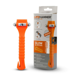 Lifehammer Marken-Notsicherheits-Hammer, das Original-Notfall-Rettungswerkzeug mit Gurtschneider, hergestellt in den Niederlanden, leuchtend orange. Angebot bei HelloDeals