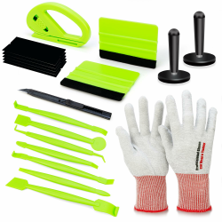 Premium-Vinyl-Wickelwerkzeug-Set: 7-teiliges Auto-Wrap-Installationswerkzeug mit Kohlefaser-Handschuhen, magnetischen Positionierern, 9 mm Messer und Sicherheitsschneider für Vinyl/PPF, Filzrakel Angebot bei HelloDeals