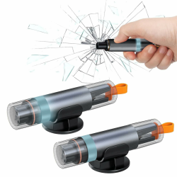 ZUYIST 2 Stück Nothammer Auto mit Gurtschneider, Multifunktional Gurtschneider Notfallhammer Tragbarer Sicherheitshammer Auto Hammerdex Glasbrecher Rescue Tool fürs Auto, Bus (Silber) Angebot bei HelloDeals
