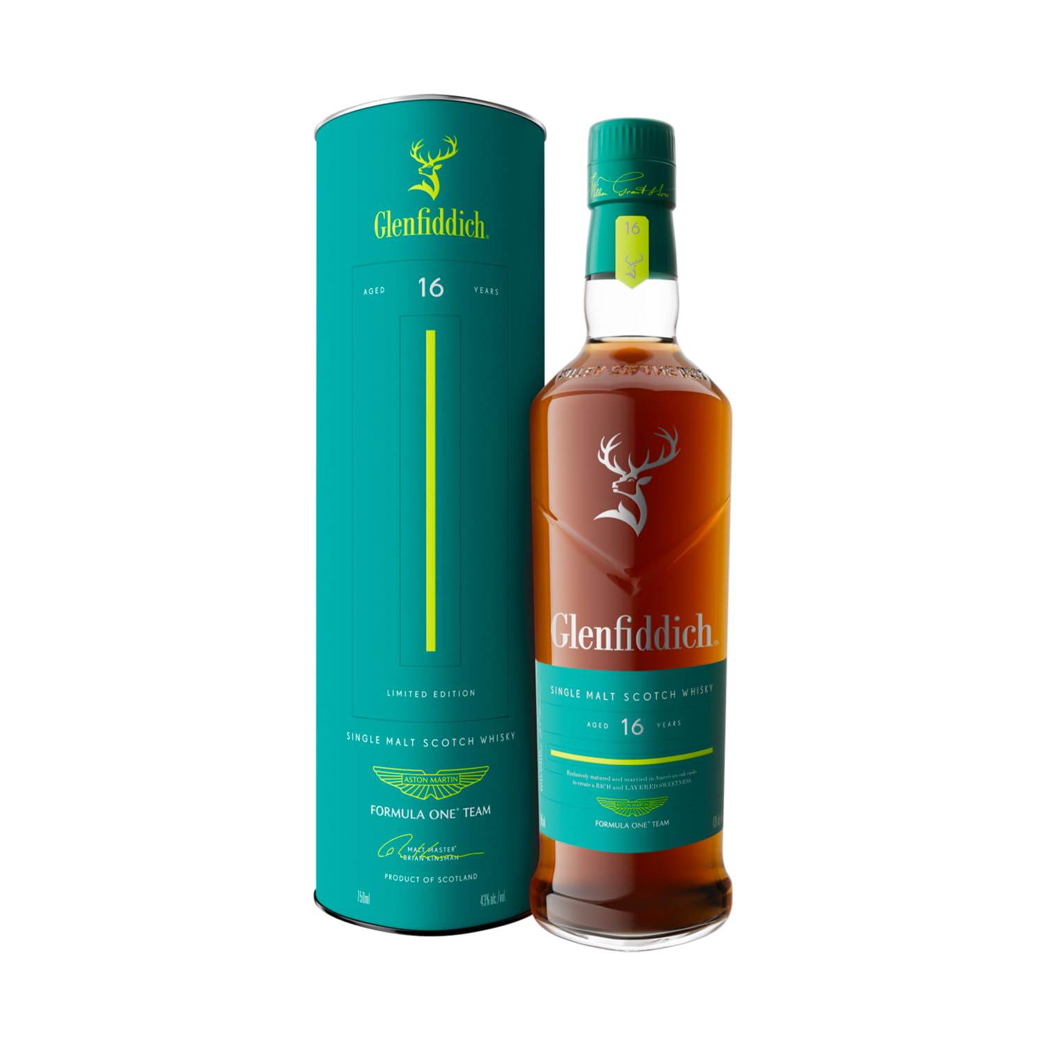 GLENFIDDICH Single Malt Scotch Whisky 16 Jahre, 70 cl – Limited Edition | Vollmundig & komplex | Gereift in amerikanischen Eichenfässern | Aston Martin F1® Partnerschaft | 43% vol Angebot bei HelloDeals